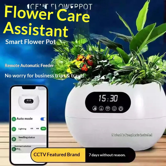Ai Intelligent Flowerpot Automatic Watering Nutrient Supply Phone Remote Control Desktop Decor Creative Gift