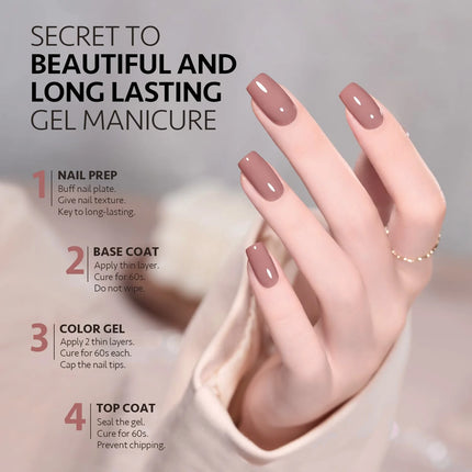 1/6Pcs Nude Collection Gel Nail Polish Set Soak Off UV LED Semi Permanent Nail Art Kit for French Manicure DIY Popular Color
