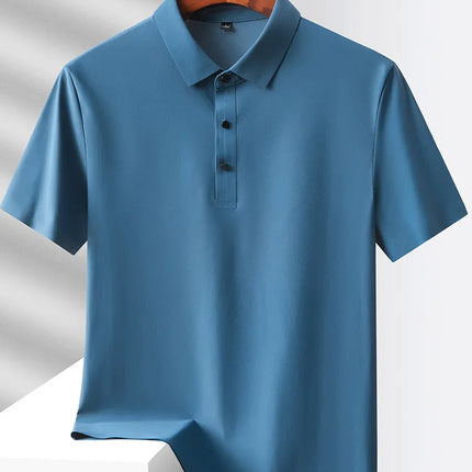Selected popular nylon fabric, dad's summer clothing, middle-aged men's short sleeved T-shirt, summer ice silk quick drying, mid