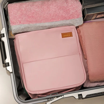 2025 New PU Stand Up Makeup Bag Large Capacity Waterproof Makeup Storage Bag Large Opening Travel Toilet Bag