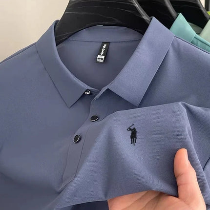 Luxury classic men's brand Paul original pony embroidered comfortable POLO shirt summer new casual breathable short sleeved top