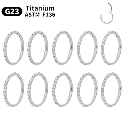 1/10PCS G23 Titanium ASTM F136 Pierced Set Hoop Nose Ring Earring Wome Jewelry Nasal Septum Cartilage Hinge Pitch Nose Ring Lip