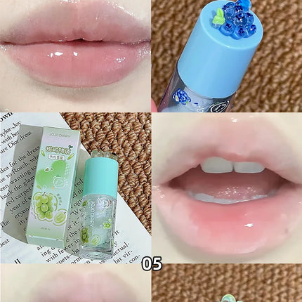 Jojo Diary Fruit Scented Lip Oil: Provides Hydration and Moisturizing, Preventing Chapped Lips and Improving Wrinkles, and Is a Korean-Style Water Gloss Lip Gloss Suitable for Winter Lip Care.