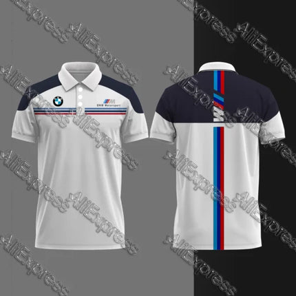 BMW Motorsport Motorcycle Ride T-shirt Racing Team Summer Quick Drying Breathable Polo Shirt Lapel Buttons for Auto Motorrad