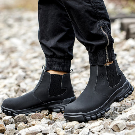 Water Proof Safety Work Shoes For Men Steel Head Leather Boots Male Footwear Indestructible Construction Work Shoes Brown
