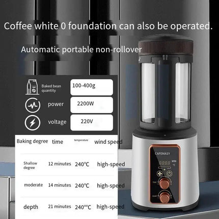CAFEMASY coffee bean roaster Small household full-automatic fried raw beans electrothermal air timed constant temperature roaste