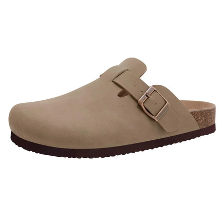 Kidmi Summer Clogs for Women Men Suede Clogs Adjustable Buckle Slip-on Cork Footbed Mules Clogs Antislip Sole Slippers Unisex