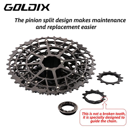 GOLDIX Ultralight MTB Cassette Freewheel k7 9/10/11/12/13 Speed HG Structure Sprocket Carbon Steel Material for Mountain Bike