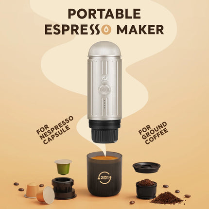 Portable Espresso Coffee Maker Electric Coffee Machine 19Bar Automatic Heating fit nespresso Capsule Pods Ground Coffee