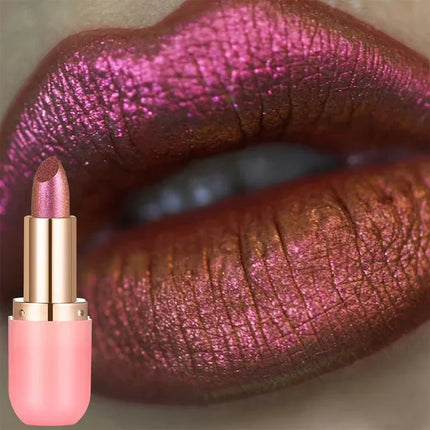 Chameleon Lipstick Color Changing Matte Glitter Diamond Lipstick Waterproof Pearl Shine Lip Gloss Sexy Makeup