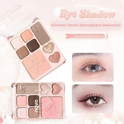 Novo 8Color Eyeshadow Palette Silver Pearlescent All-in-One Highlighter Long Lasting Shimmer Eyeshadow Makeup Eye Shadow Palette