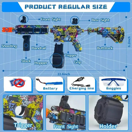 M416 electric pellet ball graffiti air rifle weapon paintball toy gun pneumatic shooting gun adult children's toy