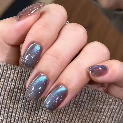 MN 10ML 2026 New Cyber Fluorite Cat Eye Gel Polish Iridescent Glass Bead Porcelain White Light-Chasing Cat Eye Nail Art Supplies