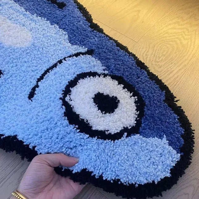 VIKAMA Salted Fish Shape Creative Carpet Imitation Cashmere Carpet Bedroom Bedside Rugs Waterproof Non-Slip Bathroom Floor Mat