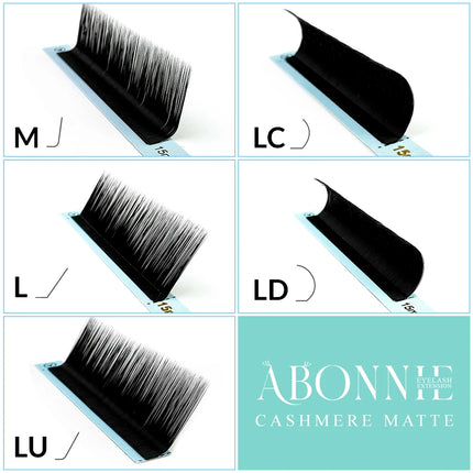 ABONNIE All Size I/J/B/L/LB/LJ/M/LU/LC/LD/C/CC/D/DD Curl Individual Classical Lash Extensions Cashmere Eyelash Extension Tray