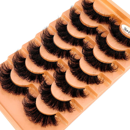 7pairs Natural Russian Strip Lashes Fluffy Mink Lashes 3D False Eyelashes Fluffy Volume Eyelashes Fake Eyelash Extension Make Up