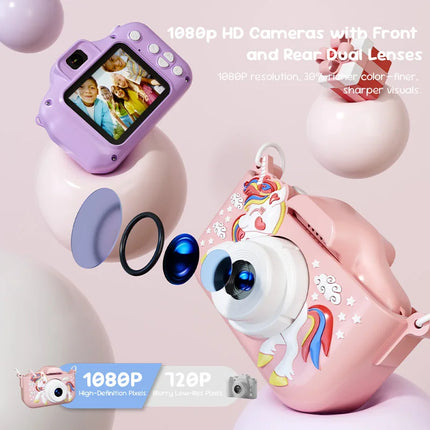 VYVYLABS Children's Camera Toy Unicorn Camera For Kids' Christmas Birthday Holiday Gift Digital Camcorder Mini Thermal Print
