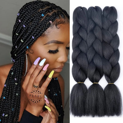 Synthetic African Braided Ombre Braiding Hair Braid Hair Extensions 3Pcs Pre Stretched High Temperature Crochet Braiding Hair