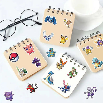 50PCS Cute Pokemon Pikachu Pixel Stickers Cartoon Anime Sealing Decoration DIY Laptop Decals Graffiti Stiker Reward Gift Toy