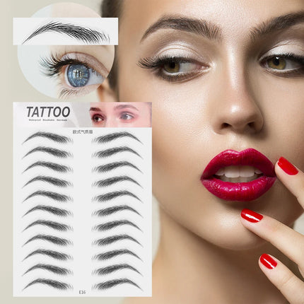 Nutural Eyebrow Tattoo Stickers Eyebrow Water Transfers Stickers Hair-Like Waterproof Easy To Wear Brow Enhancer Sticker Makeup
