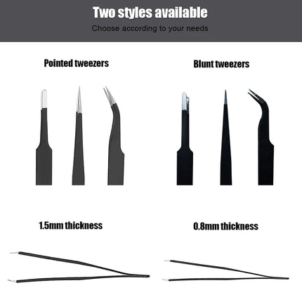 Antistatic Stainless Steel Tweezers 6 PCS Precision Maintenance Industrial Repair Curved Tool Home Work Model Making Hand Tools