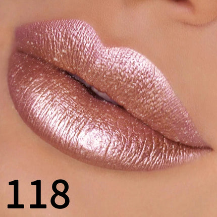 1PC glitter metallic lipstick finish hydrating 19 colors red pink sparkling highly pigmented lip tints  lips makeup gifts cosmet