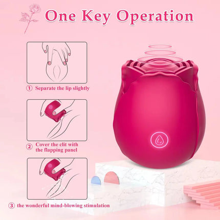 Sucking Vibrator Rose Sex Toy Rose Toy Clitoral Vibrator for Women with 7 Mind-Blowing Modes Clit Sucker Nipple Stimulating Toys