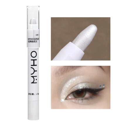 Waterproof Glitter White Eyeshadow Highlighter Pencil Long-lasting Brighten Lying Silkworm Pearlescent Silver Korean Eye Makeup
