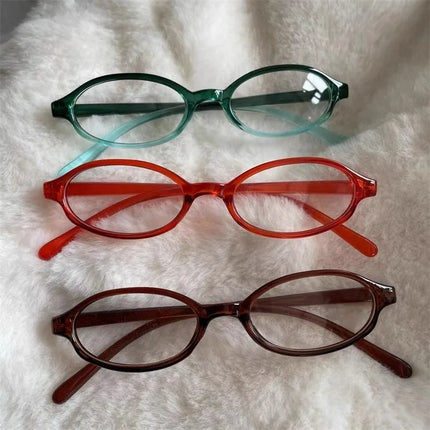 Retro Fashion Red Green Small Square Oval Frame Glasses Women Girls Y2K  Anti Blue Light Glass Reading Eyeglasses Decor Eyewear