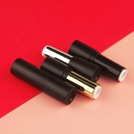 20/50/100pcs 12.1mm Black Silver Gold Round Empty Lipstick Tube Lip Balm Container Lipstick Shell Packaging Cosmetics Refillable