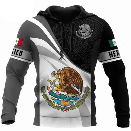 Mexico National Flag Print Hoodies For Men Fashion 3D Eagle Pattern New in Sweatshirts Hip Hop Harajuku Oversized Pullover Tops
