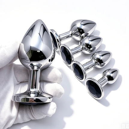 5 Size butt plug Metal anal plug Jewelry base beginner to expert G-point massage dildos adult women toys adult men toys