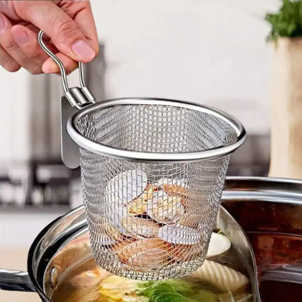 Mesh Strainer Spoon Wall-mounted Frying Filter Basket Spicy Hot Pot Korean Noodles Scoop Kitchen Tableware Cooking Utensils