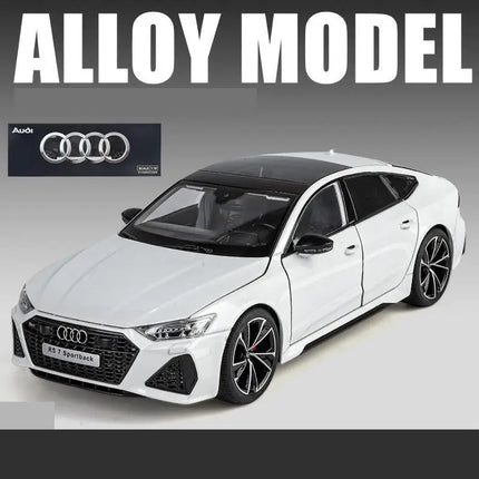 1/18 Audi RS7 Sportback Toy Car Model Diecast Alloy Metal Miniature Pull Back Sound Light Collection Gift For Boy Children Kid