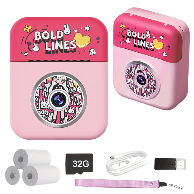 Instant Print Camera-Digital Camera with Game,Music Playback, Calendar & CalculatorFunctions,Interactive Camera,ldeal asChristma