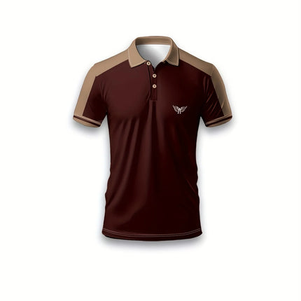 Printed Casual Short Sleeved Shirt, Casual Short Sleeved T-shirt, Men's Wing Bird Shirt, 3D Digital Printed Classic Collar