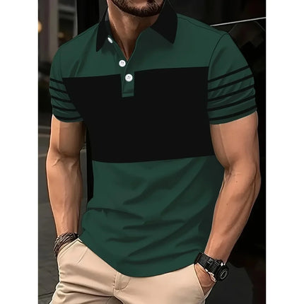 2026 Comfortable Summer Men's Short Sleeved Polo Shirt 100% Polyester Fiber Quick Drying Design Summer Casual Daily Wear Top