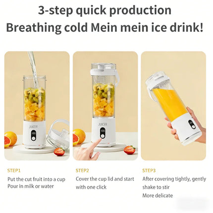Portable 600ML Juicer Cup 12 Blades for Shakes Smoothies Rechargeable USB Traveling Fruit Juicer Double Cup Fruit Blender