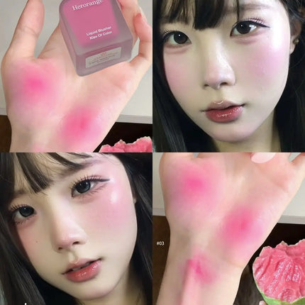Herorange Hydrating Liquid Blush Lightweight Smooth Blend Non Cakey Natural Glow Long Lasting All Skin Types