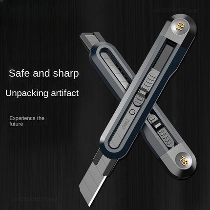 Retractable Snap-Off Utility Knife 18mm/9mm High Carbon Steel Blades Box Cutter Auto Lock for Office Supplies Stationery Tools
