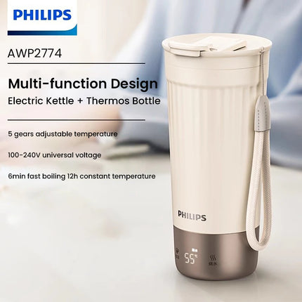 Philips Electric Kettle Bottle 400ml electric heating cup NTC temperature control 110V-240V thermos cup