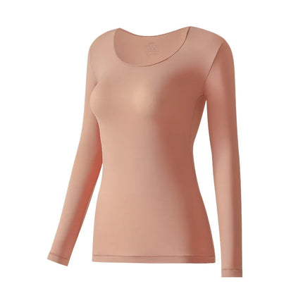2 Pieces Seamless Thermal Underwear Set Women Long Sleeve Bottoming Top Long Johns Highly Elastic Autumn Winter Warm Thermal Set