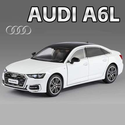 1:24 AUDI A6 Alloy Car Model Diecast & Toy Metal Vehicle Car Model High Simulation Collection Sound and Light Childrens Toy Gift