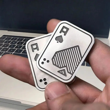 Metal Slider Stress Relief Toy KK AA  Anti Stress EDC Top Spinning Poker Toys Portable Decompress Magnetic Toys Adults Gifts
