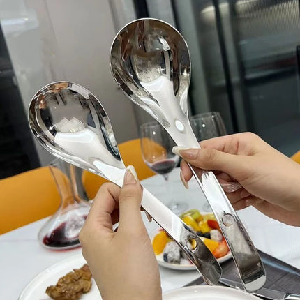 New Stainless Steel Round Spoon Net Red Golden Dinner Long Handle Stirring Dessert Spoons For Kitchen Accessories Gadgets