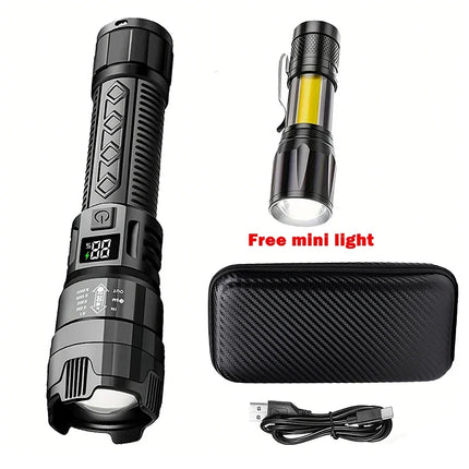 High Strong Power Led Flashlights Tactical Flash Light Torch Ultra Bright Lamp USB Charging Camping Fishing Defensa Zoom Lantern