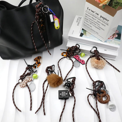 HOT Original Designed Nylon Woven Rope Keychain With Baseball Decor Sporty Style Bag Pendant DIY Trendy Fashion Pendant Gifts