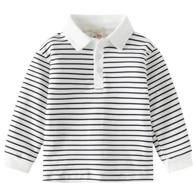 Spring Autumn Long Sleeve T shirts for Boys Toddler Kids 2 3 4 5 6 Years Polo Shirts Children Cotton Breathable Cltohing Tops