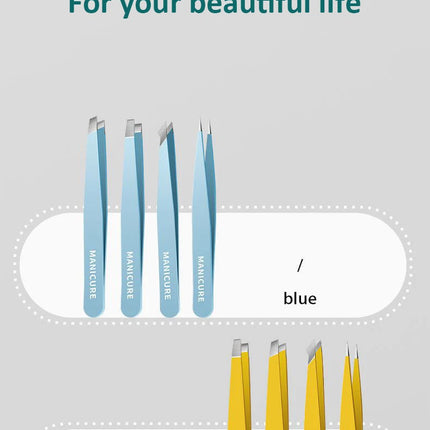 Eyebrow Tweezer Colorful Hair Beauty Fine Hairs Puller Stainless Steel Slanted Eye Brow Clips Removal Makeup Tools