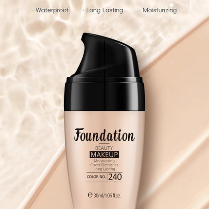 LAIKOU Liquid Foundation Multiple Shades Hydrating Natural Finish Creamy Full Coverage Makeup Base Long Lasting Wear 30ml